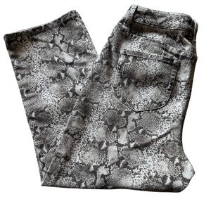 Chicos 1 Platinum Denim‎ Size 8 Animal Ankle Jeans
